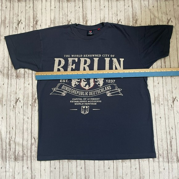 FOX ORIGINALS Men’s BERLIN Short Sleeve Graphic Print Blue T Shirt  Size Large L - Picture 3 of 6